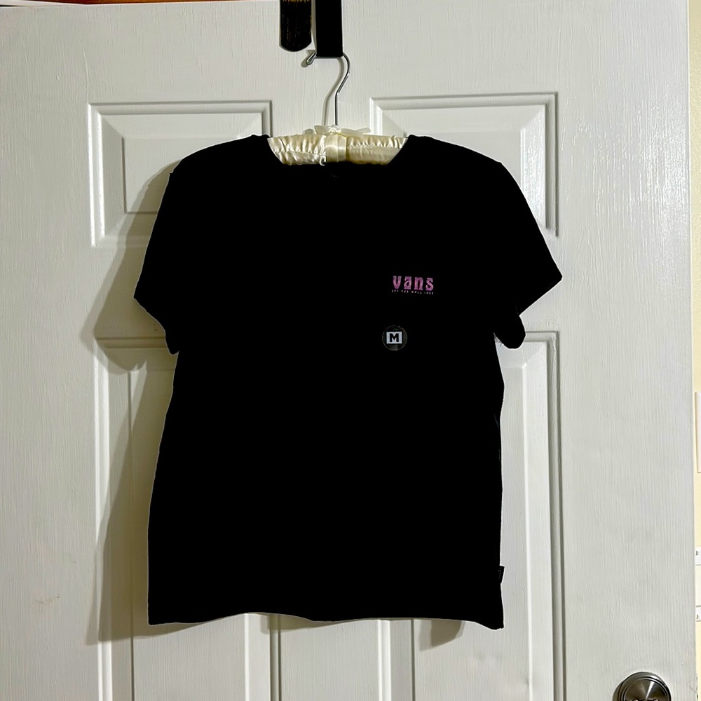 NWT Vans Black Juniors T-shirt, “Find Your Own Space”, Size medium
